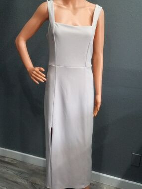 Show Me Your MuMu Elegant Square-Neck Maxi Dress with Front Slit